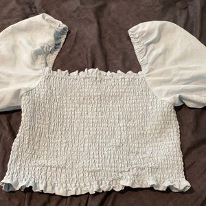 Blue ruffled croptop